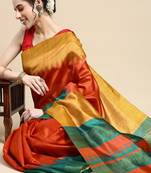 Colourblocked Zari Silk Cotton Saree