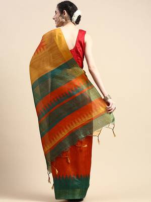 Colourblocked Zari Silk Cotton Saree 3