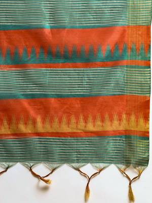 Colourblocked Zari Silk Cotton Saree 5