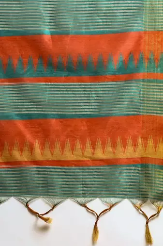 Colourblocked Zari Silk Cotton Saree