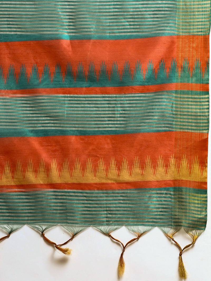 Colourblocked Zari Silk Cotton Saree