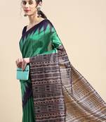 Solid Jute Silk Tussar Saree