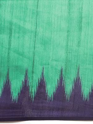 Solid Jute Silk Tussar Saree 4