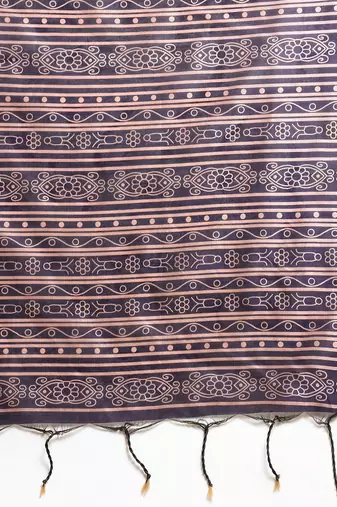 Solid Jute Silk Tussar Saree