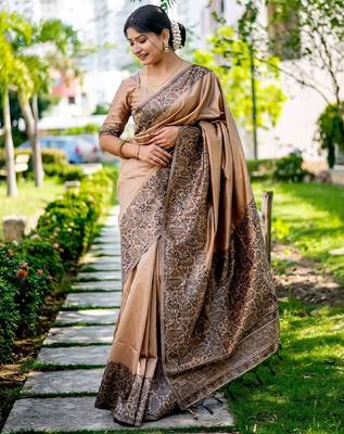 Ethnic Motifs Printed Bhagalpuri Saree 1