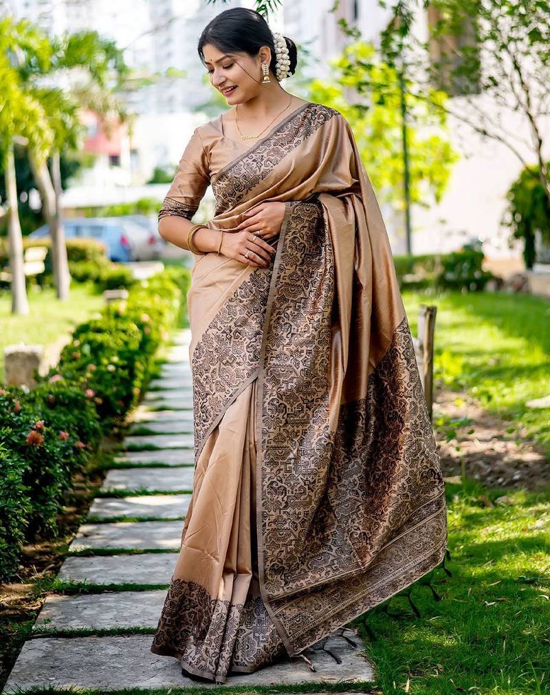 Ethnic Motifs Printed Bhagalpuri Saree