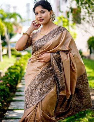 Ethnic Motifs Printed Bhagalpuri Saree 3