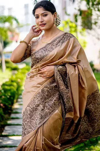 Ethnic Motifs Printed Bhagalpuri Saree