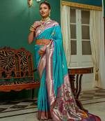 Ethnic Motifs Woven Design Zari Paithani Saree