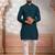 Teal woven fancy kurta payjama for men