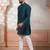 Teal woven fancy kurta payjama for men