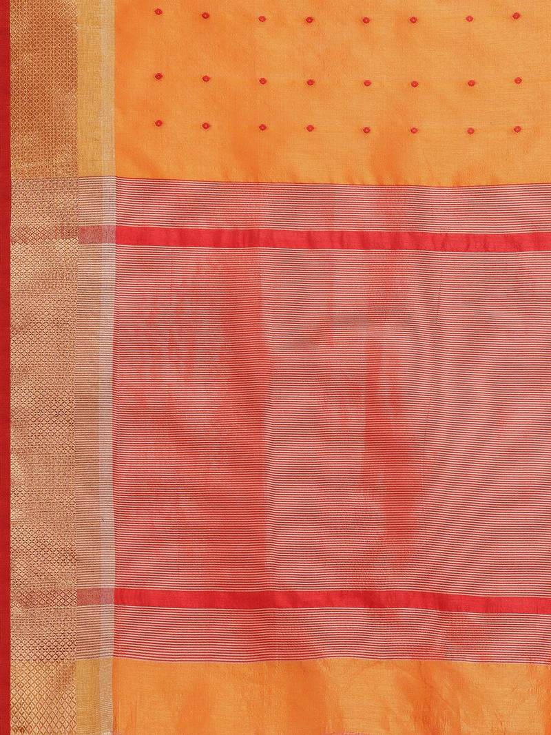 Woven Design Zari Silk Cotton Bandhani Saree