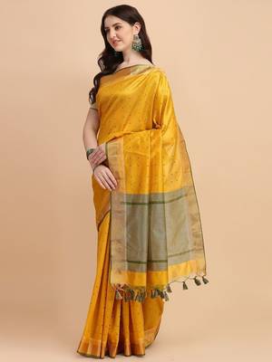 Woven Design Zari Silk Cotton Bandhani Saree 2
