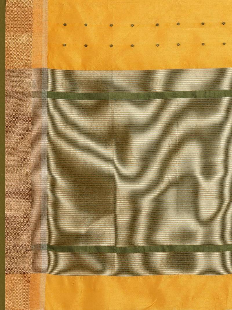 Woven Design Zari Silk Cotton Bandhani Saree