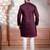 Wine color embroidered fancy wedding special kurta payjama for men