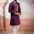 Wine color embroidered fancy wedding special kurta payjama for men