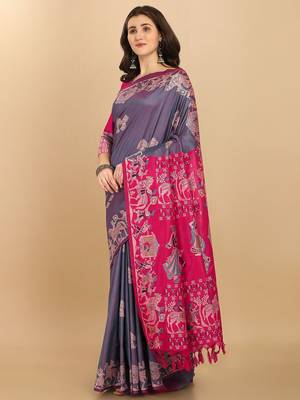 Woven Design Zari Bhagalpuri Saree 2