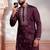 Wine color embroidered fancy wedding special kurta payjama for men