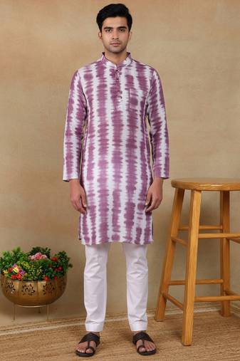 Wine linen fabric kurta payjama