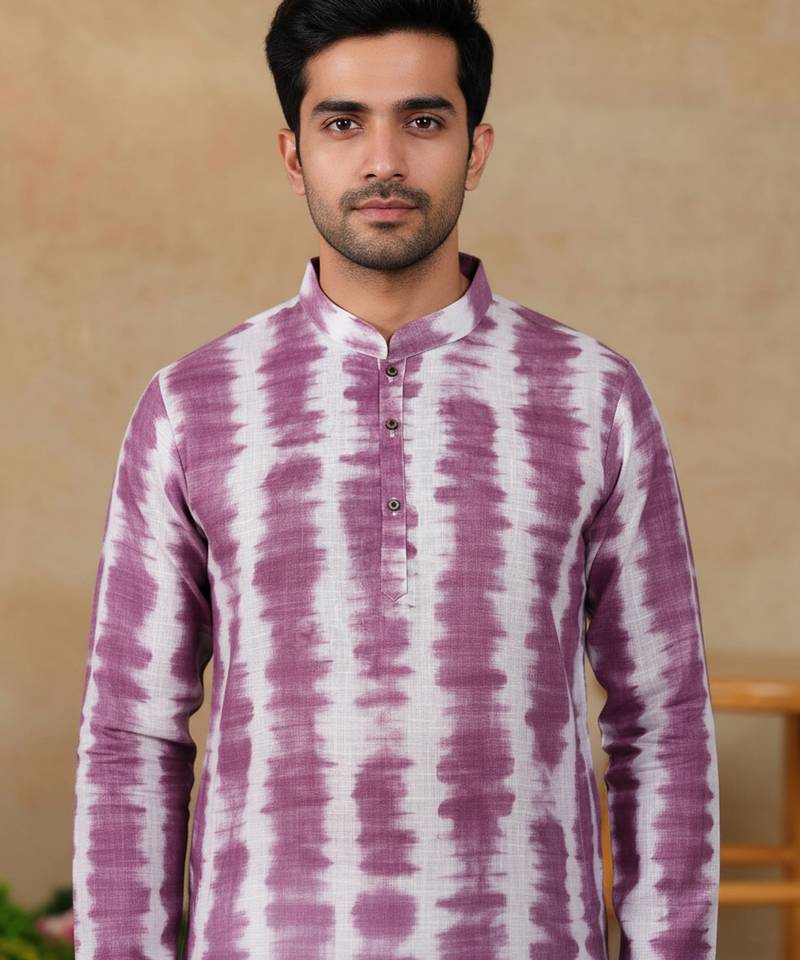 Wine linen fabric kurta payjama