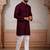 Wine woven fancy kurta payjama for men
