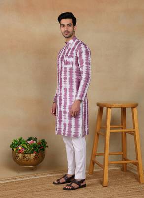 Wine linen fabric kurta payjama 4