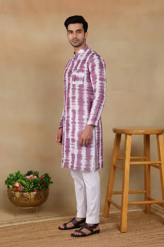 Wine color smart linen fabric ceremonial kurta payjama for boys