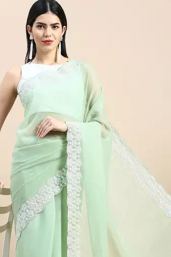 Sequinned Embroidered Saree