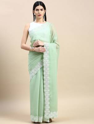 Sequinned Embroidered Saree 2