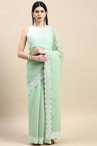 Sequinned Embroidered Saree