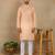 Peach linen fabric kurta payjama