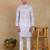 Lavender linen fabric printed ethnic looks kurta payjama for men