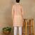 Peach linen fabric kurta payjama