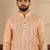 Peach linen fabric kurta payjama