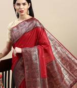 Woven Design Ethnic Motifs Zari Kanjeevaram Saree