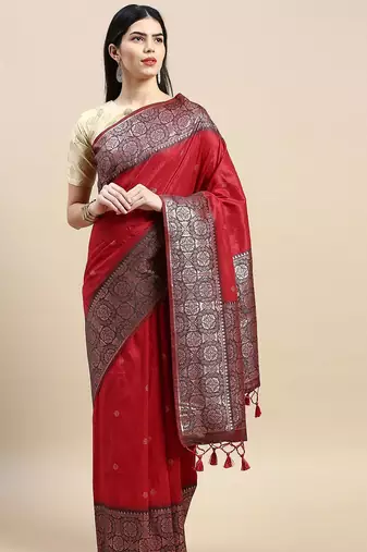 Woven Design Ethnic Motifs Zari Kanjeevaram Saree
