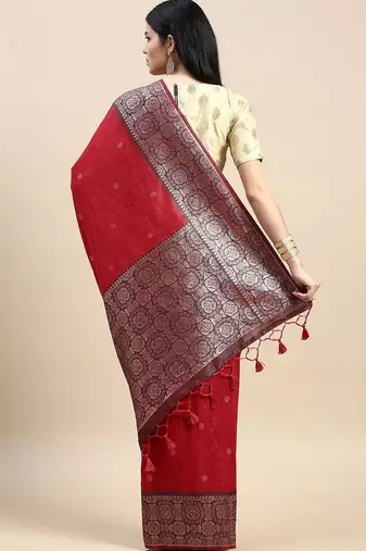 Woven Design Ethnic Motifs Zari Kanjeevaram Saree