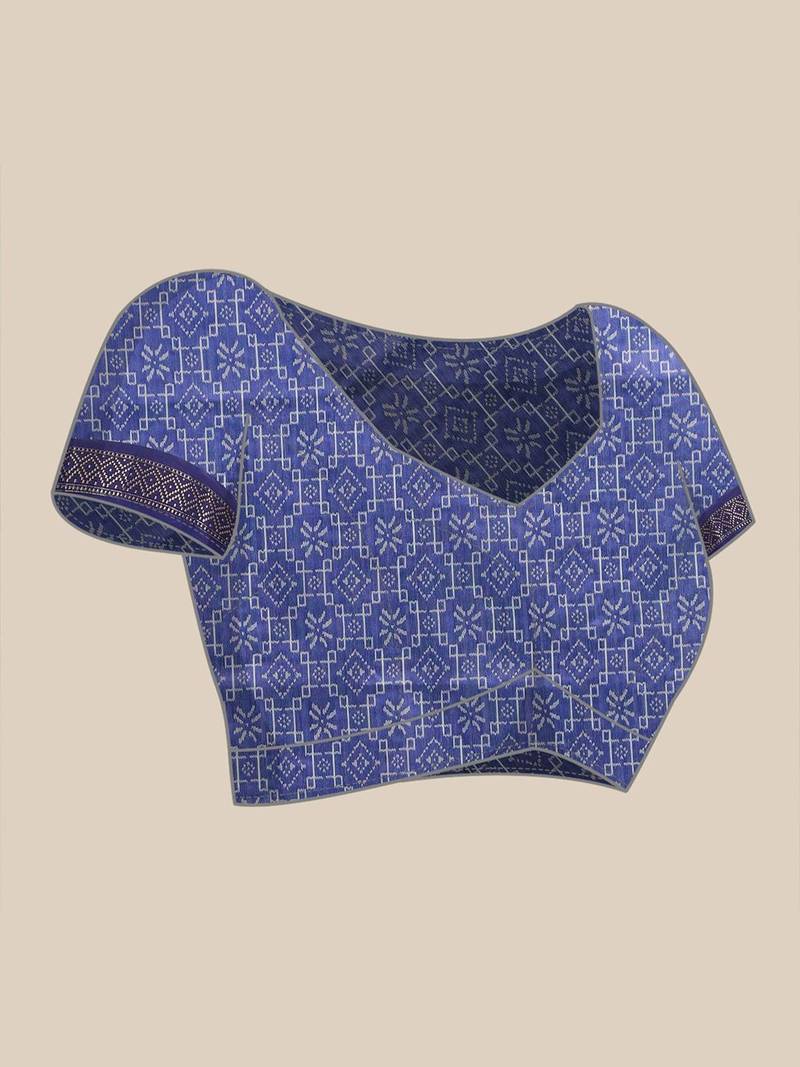 Geometric Printed Zari Leheriya Saree