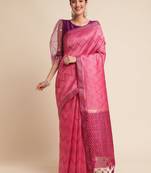 Geometric Printed Zari Leheriya Saree