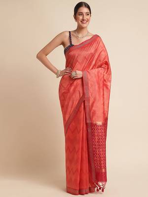 Geometric Printed Zari Leheriya Saree 1
