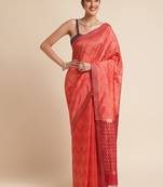 Geometric Printed Zari Leheriya Saree