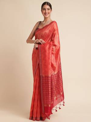 Geometric Printed Zari Leheriya Saree 2