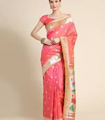 Ethnic Motifs Woven Design Zari Saree