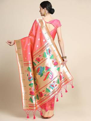 Ethnic Motifs Woven Design Zari Saree 3
