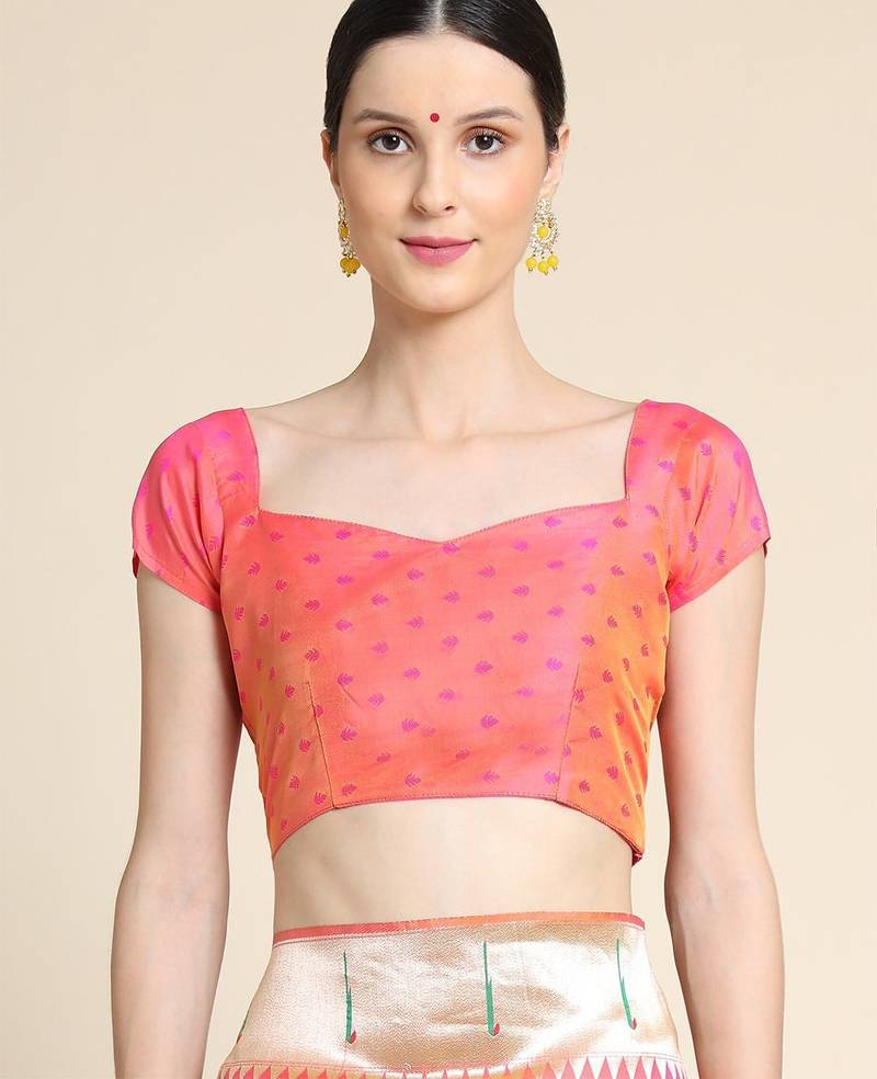 Ethnic Motifs Woven Design Zari Saree