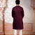Wine color designer embroidered ceremonial special kurta payjama for mens' traditional looks