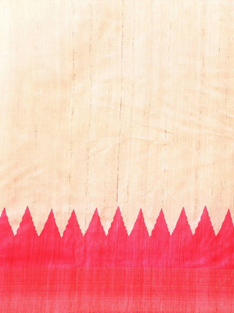 Colourblocked Silk Blend Tussar Saree