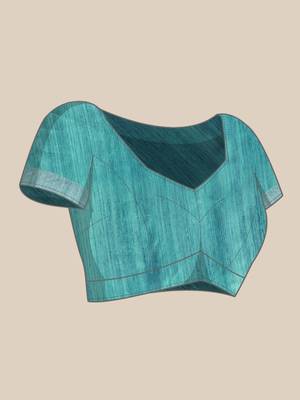 Colourblocked Silk Blend Tussar Saree 7