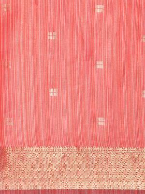 Striped Zari Linen Blend Baluchari Saree 4