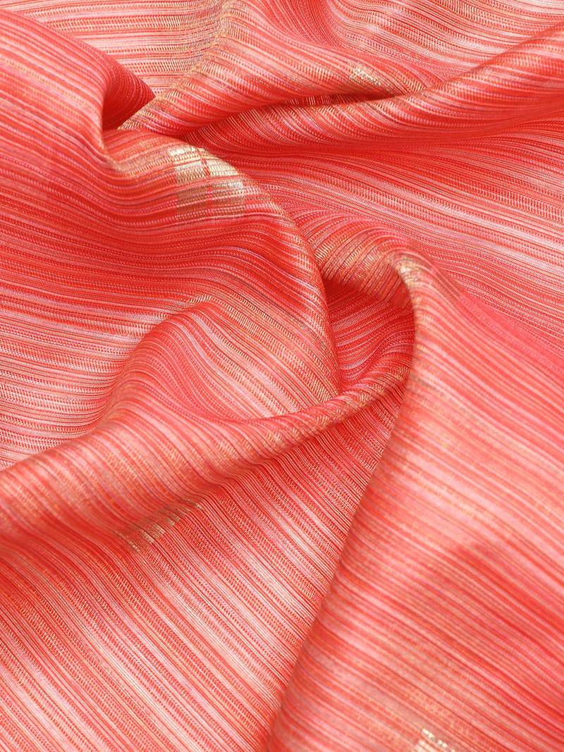 Striped Zari Linen Blend Baluchari Saree